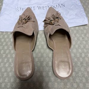 Nude Suede Stuart Weitzman Mules